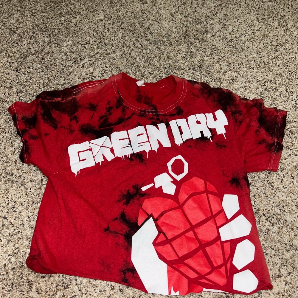 Green Day Red Tie Dye Graphic T-Shirt